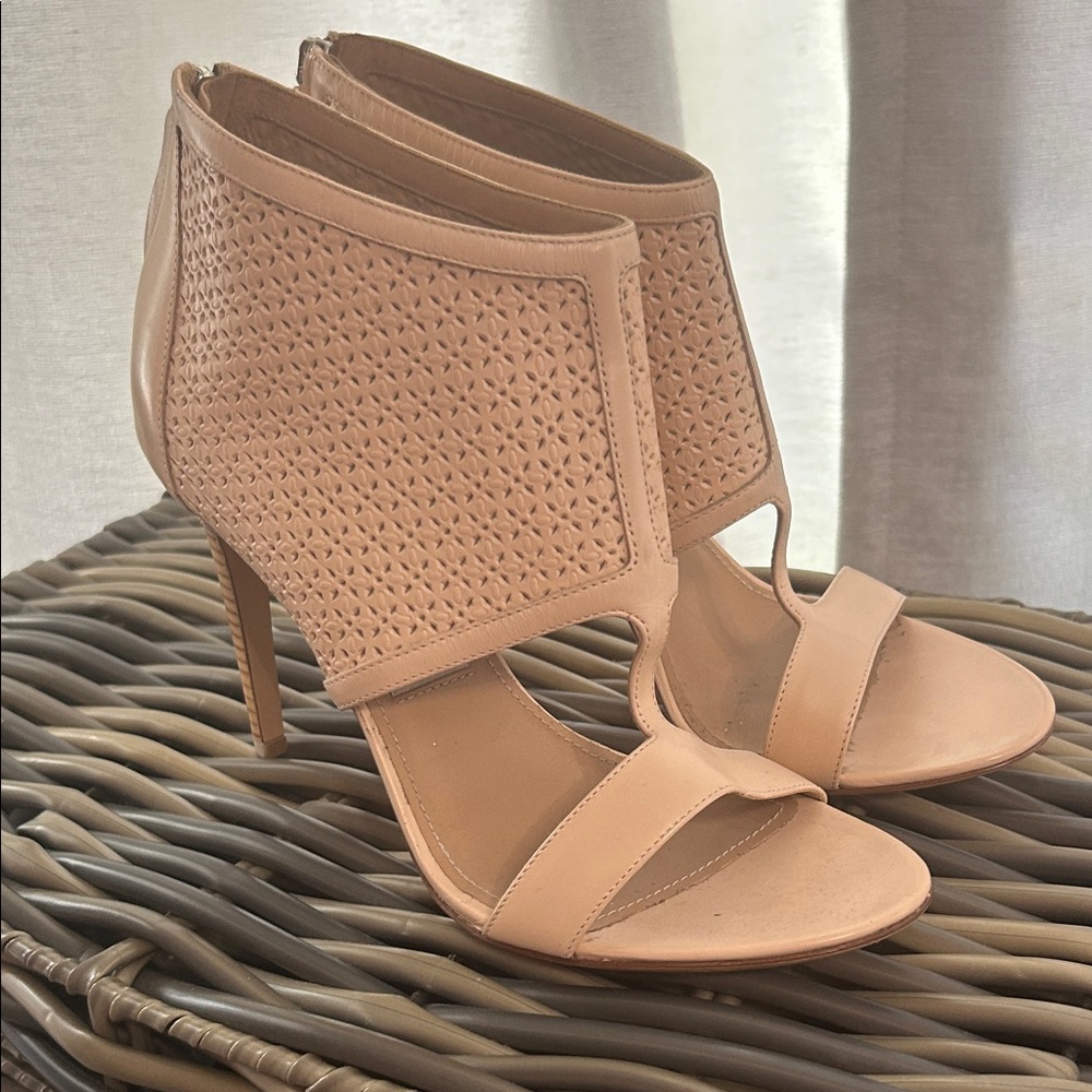 Salvatore Ferragamo Nude Cutout Heels